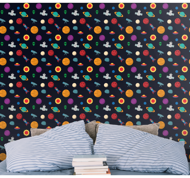 Kozmik macera sahnesi yıldızlar duvar kağıdı - TenStickers