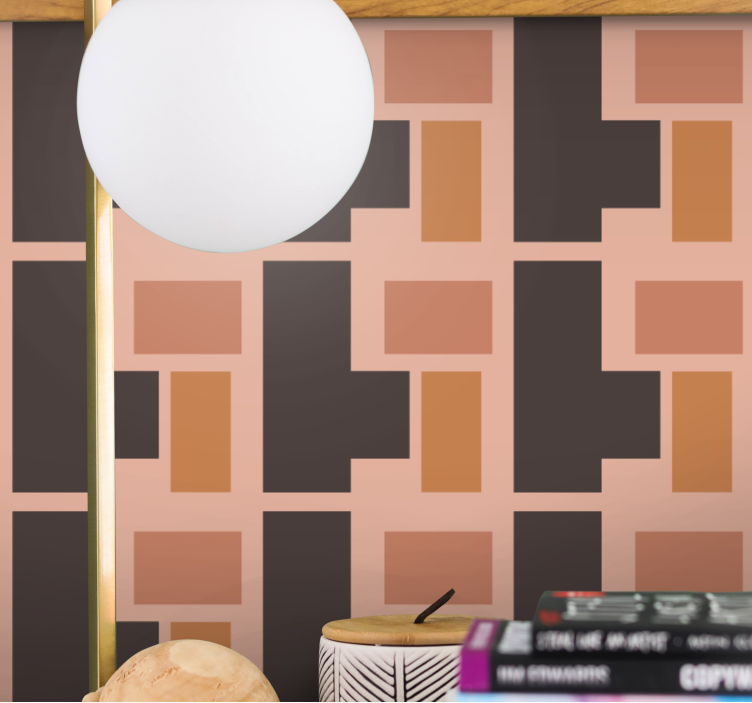 Kozmopolit tarzda ölçek dikdörtgen duvar kağıdı - TenStickers