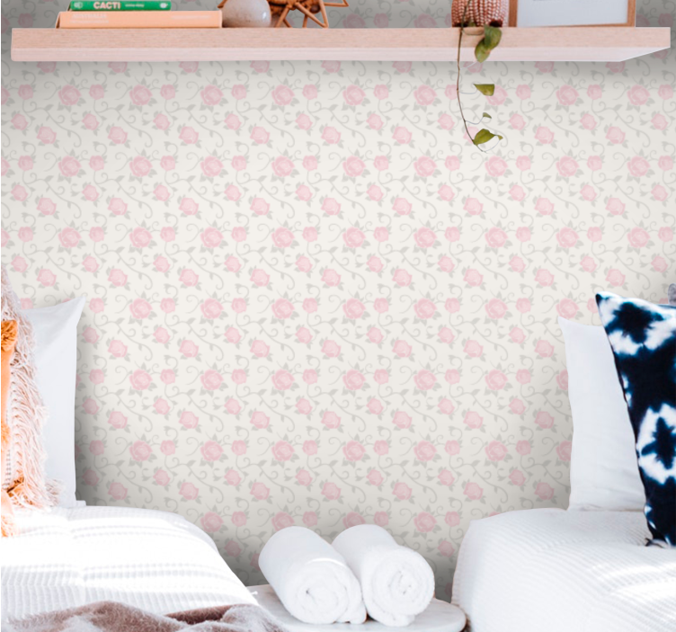 Küçük vintage tarzı çiçek duvar kağıdı - TenStickers