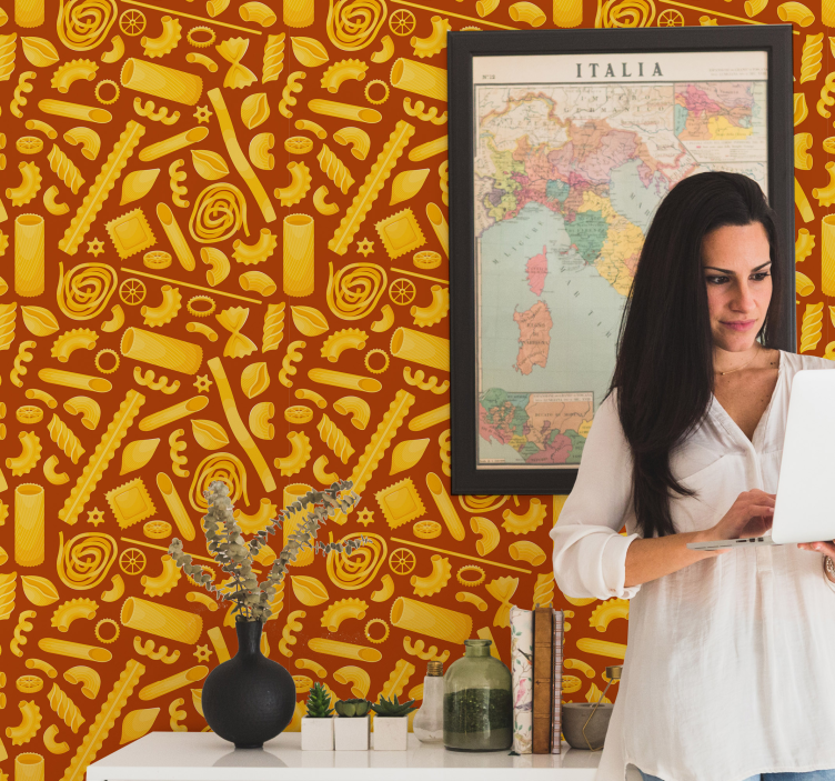 Makarna desenleri duvar kağıdı süslemeleri - TenStickers