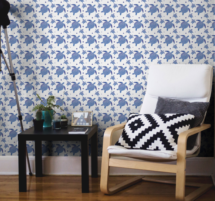 Mavi kaplumbağalar hayvan duvar kağıdı - TenStickers