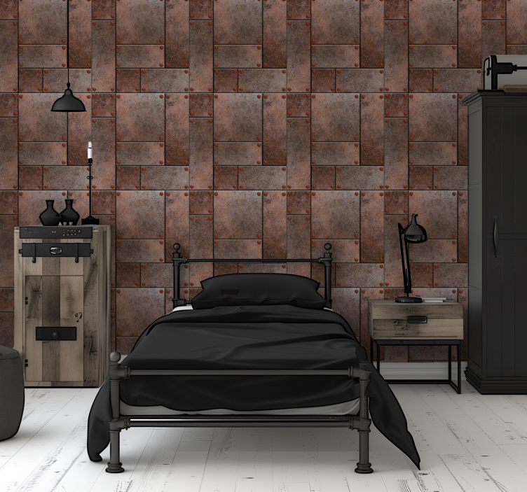 Metal tabaklar genç odası duvar kağıdı - TenStickers