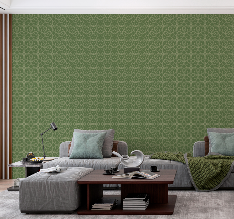 Minimalist şam deseni barok duvar kağıdı - TenStickers