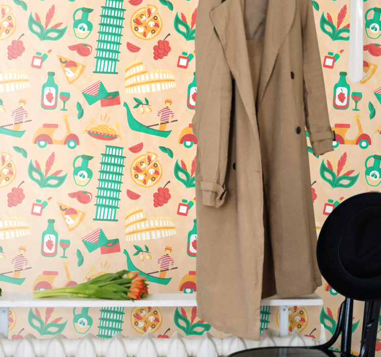 Moda ve yemek italya genç yatak odası duvar kağıdı - TenStickers