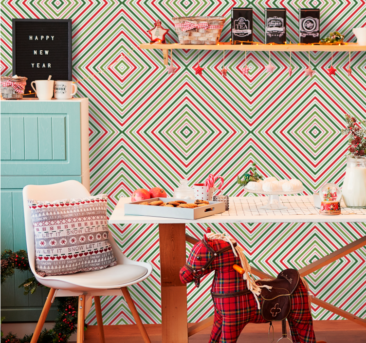 Noel renkli süslemeler noel duvar kağıdı - TenStickers