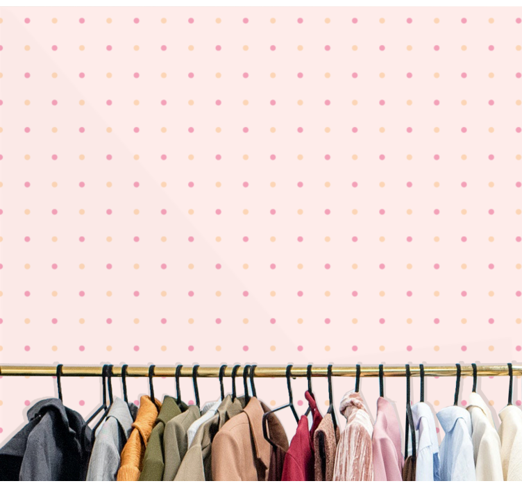 Noktalar pembe gül yatak odası duvar kağıdı - TenStickers