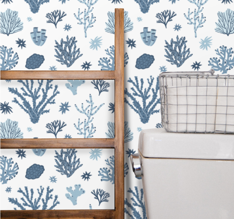 Okyanus florası desenleri doğa duvar kağıdı - TenStickers