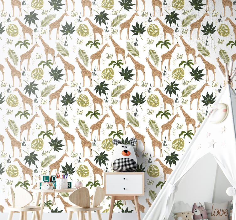 Organize zürafalar hayvan duvar kağıdı - TenStickers