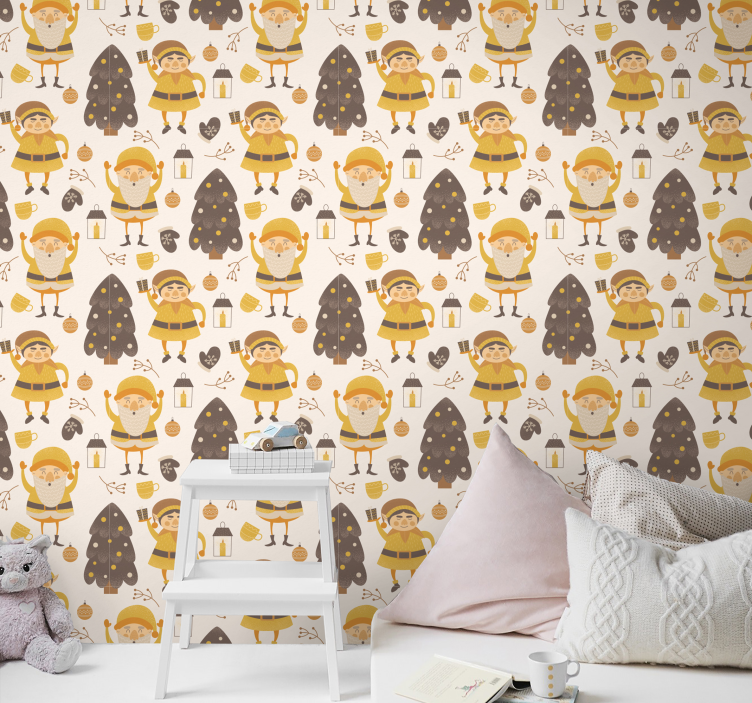 Orman arkadaşları Noel duvar kağıdı - TenStickers