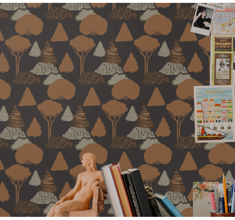 Orman silueti doğa duvar kağıdı - TenStickers