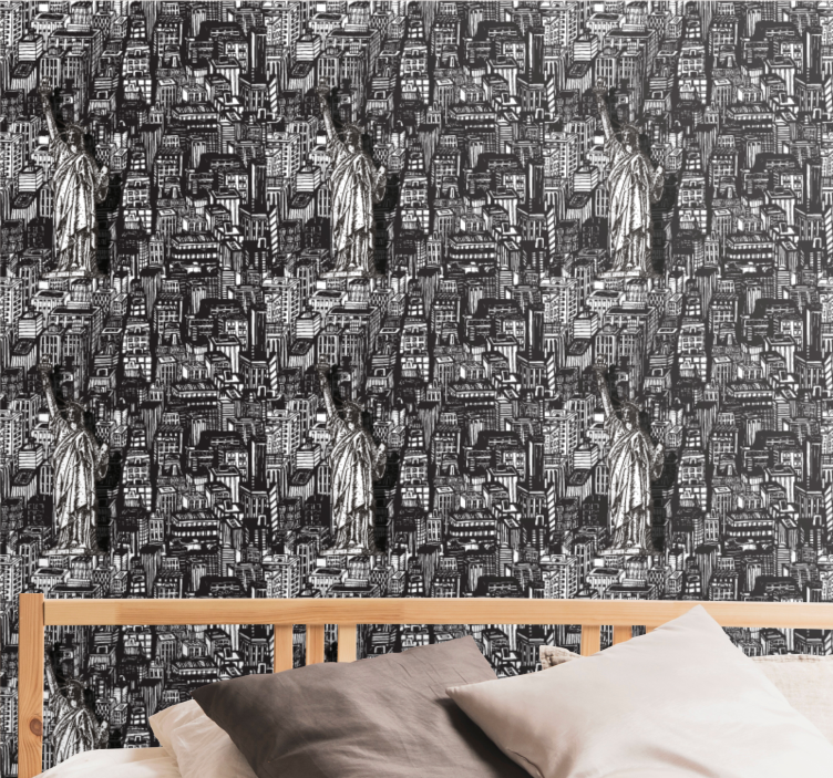 özgürlük heykeli kolaj new york duvar kağıdı - TenStickers