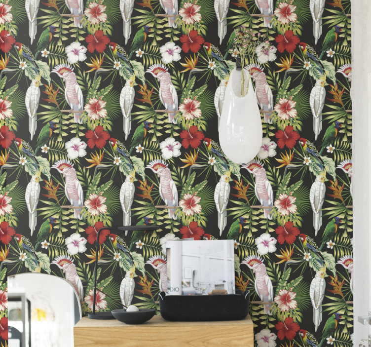 Parlak renkli papağan hayvan duvar kağıdı - TenStickers