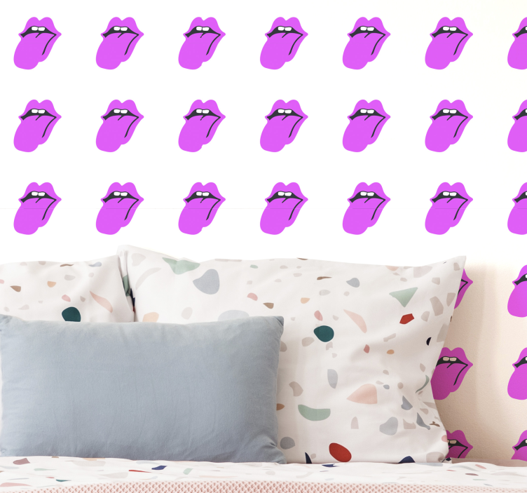Pembe dudaklar modern duvar kağıdı ile ilgili görüntü - TenStickers