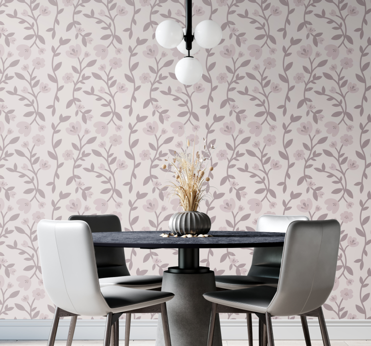 Pembe narin çiçekler duvar kağıdı - TenStickers