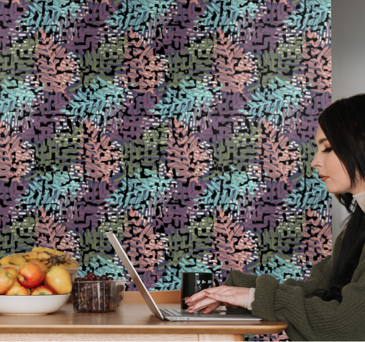 Renkli orijinal sıçrayan çiçek duvar kağıdı - TenStickers