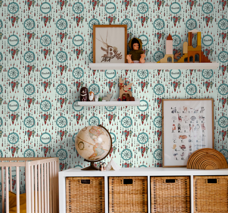 Adı rüya yakalayıcı ile çocuk duvar kağıdı - TenStickers