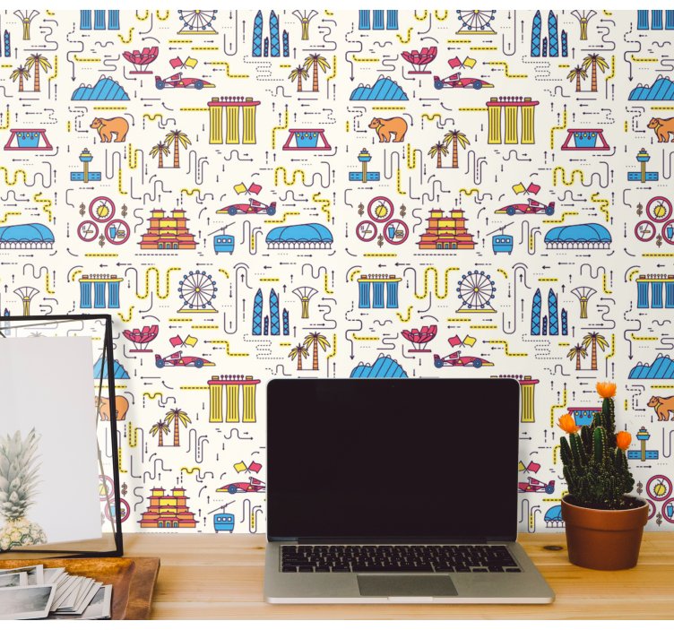 Şehir manzarası eğlencesi şehir ve ülke duvar kağıdı - TenStickers