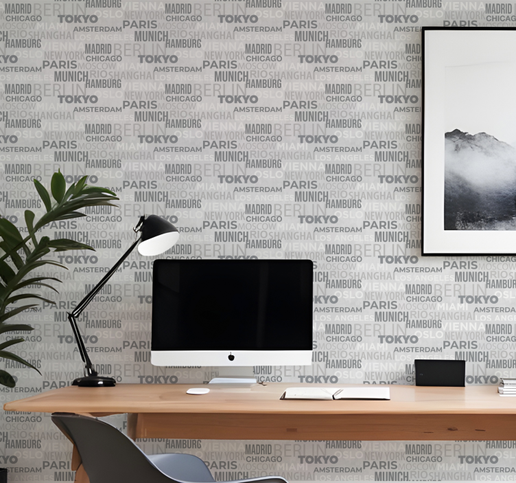 şehirlerin adı harfler duvar kağıdı - TenStickers