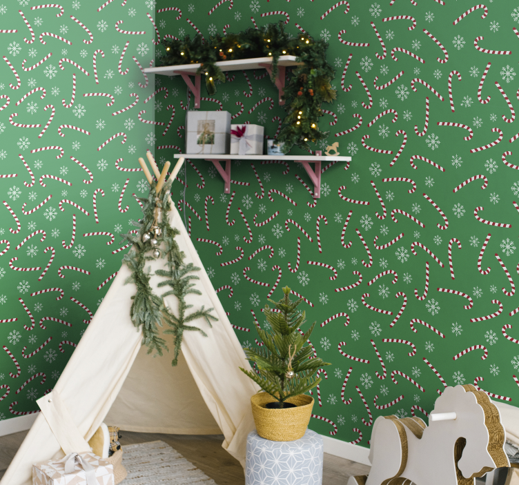 şeker noel yatak odası duvar kağıdı - TenStickers