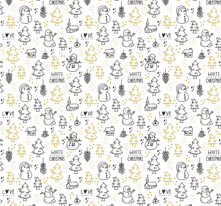 şenlikli kış sahnesi Noel duvar kağıdı - TenStickers