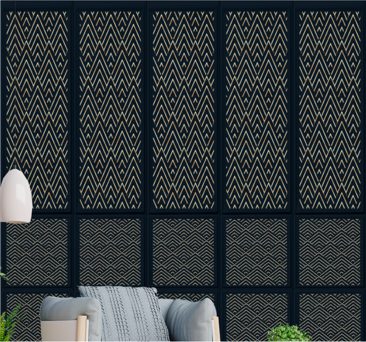 şık zikzak çizgiler yetişkin odası duvar kağıdı - TenStickers