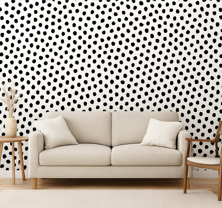 Siyah beyaz dalmata köpek duvar kağıdı - TenStickers