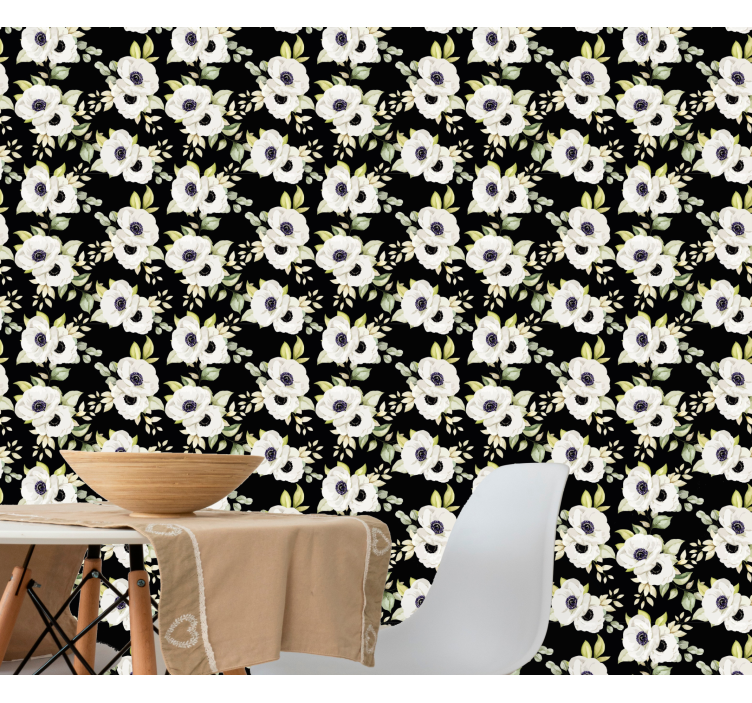 çiçek duvar kağıdı ile güzel gül - TenStickers