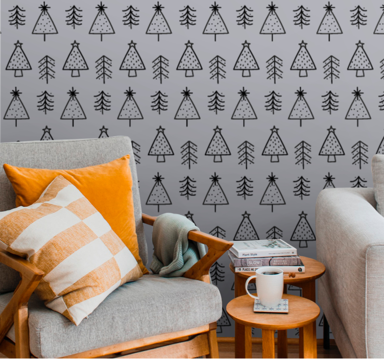 Tek renkli yılbaşı ağacı yılbaşı duvar kağıdı - TenStickers