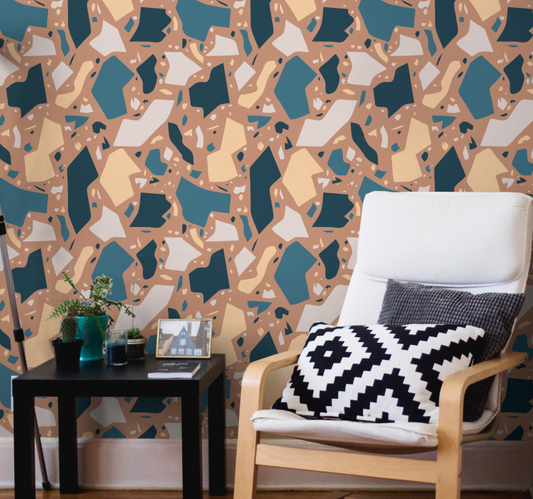 Soyut şekillerin birleşimi doku duvar kağıdı - TenStickers