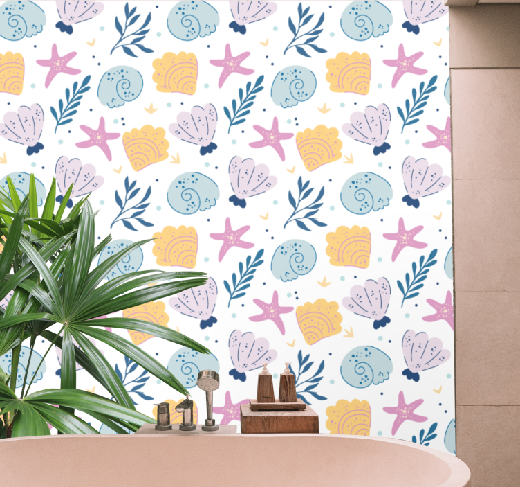 Sualtı deniz elemanları doğa duvar kağıdı - TenStickers