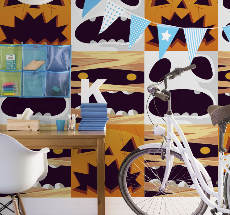 Hayaletler kabak ve mumyalar duvar kağıdı - TenStickers