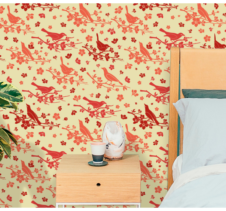 Süs kuşhanesi çiçek süs duvar kağıdı - TenStickers