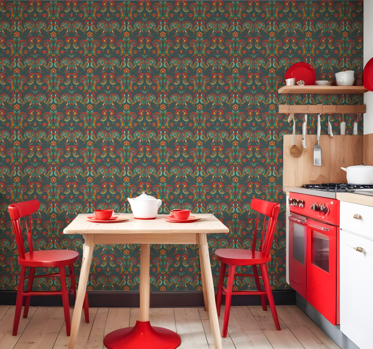 Tavuk desen çin mutfağı duvar kağıdı - TenStickers