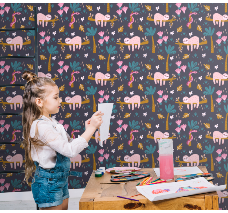 Tembellik ve çocuk duvar kağıdı bırakır - TenStickers