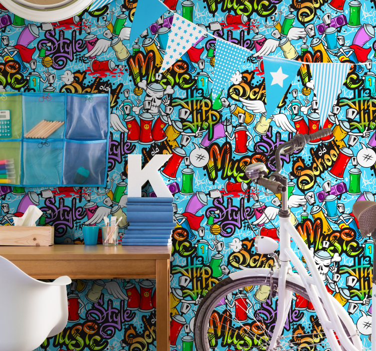 Dikkatli gözler sanat duvar kağıdı - TenStickers