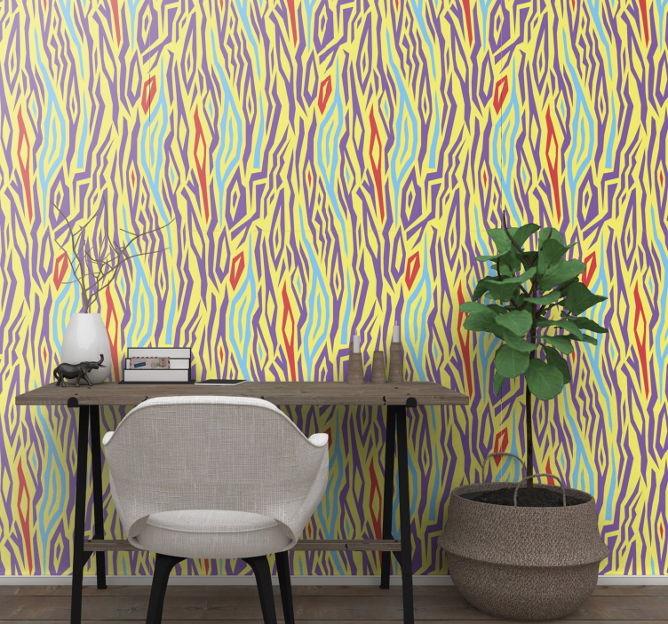 Vintage zebra hayvan baskı duvar kağıdı - TenStickers