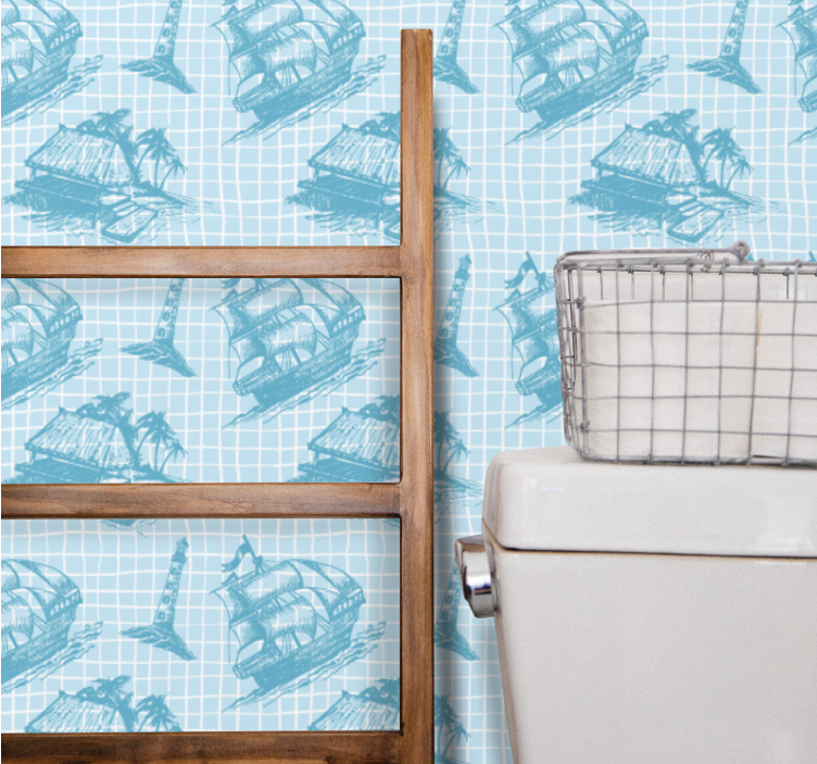 Westwind toile desen tasarımı klasik duvar kağıdı - TenStickers