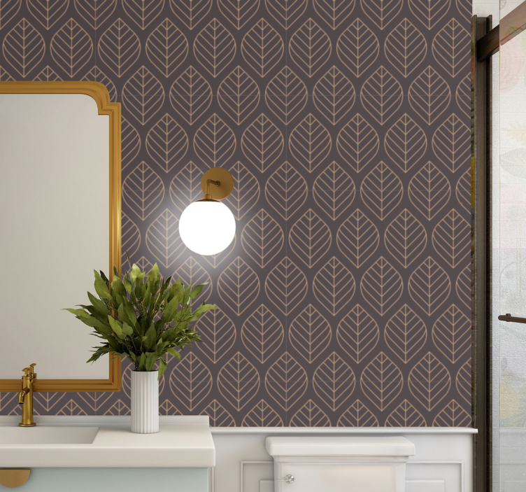 Yaprak deseni şıklığı yaprak duvar kağıdı - TenStickers