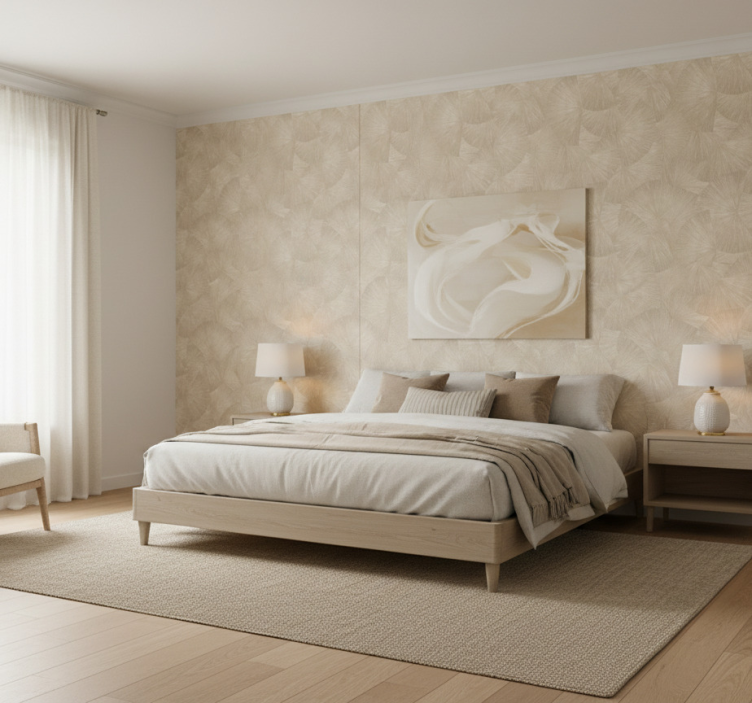 Yaprak duvar kağıdı şık tonlu soyut fan - TenStickers