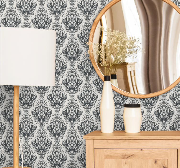 Zarif botanik formlar barok duvar kağıdı - TenStickers