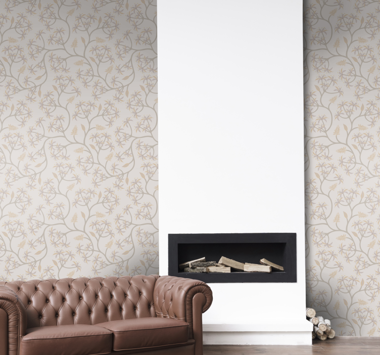 Zarif çiçek motifleri çiçek süs duvar kağıdı - TenStickers