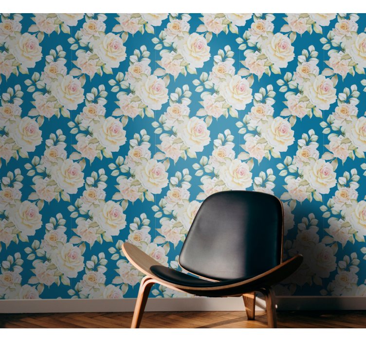 Zarif çiçekli güller çiçek süs duvar kağıdı - TenStickers