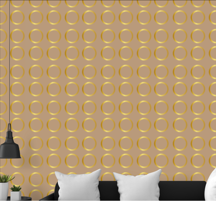 Zarif daire deseni lekeli duvar kağıdı - TenStickers