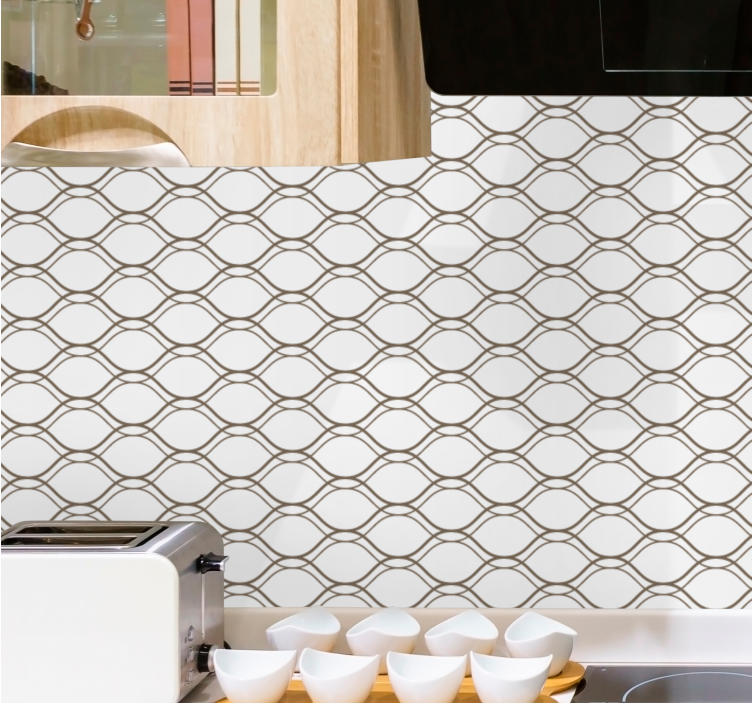 Zarif desenli tasarım yatay çizgiler duvar kağıdı - TenStickers