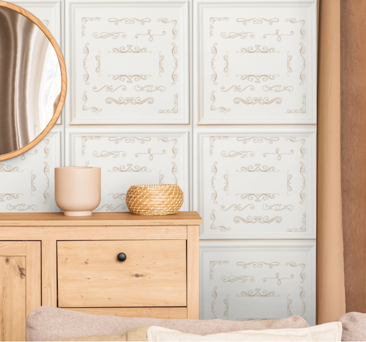Zarif süslü tasarım fayans duvar kağıtları - TenStickers